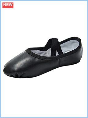 Soft Leather Ballet Dance Slippers Girls Flat Slip On